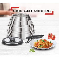 Seb Compact Inox Batterie de cuisine 10 pièces Induction