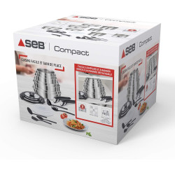 Seb Compact Inox Batterie de cuisine 10 pièces Induction